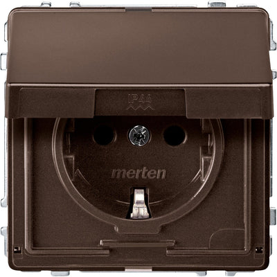 Mert MEG 2310-7215 SCHUKO-Steckdose BRS m.Klappdeckel StK dunkelbras. AQUADESIGN