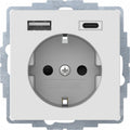 Berker 48046089 Steckdose SCHUKO/USB A-C Q.1/Q.3 polarweiß samt