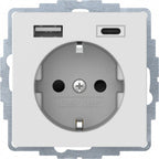 Berker 48046089 Steckdose SCHUKO/USB A-C Q.1/Q.3 polarweiß samt