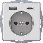 Berker 48046089 Steckdose SCHUKO/USB A-C Q.1/Q.3 polarweiß samt