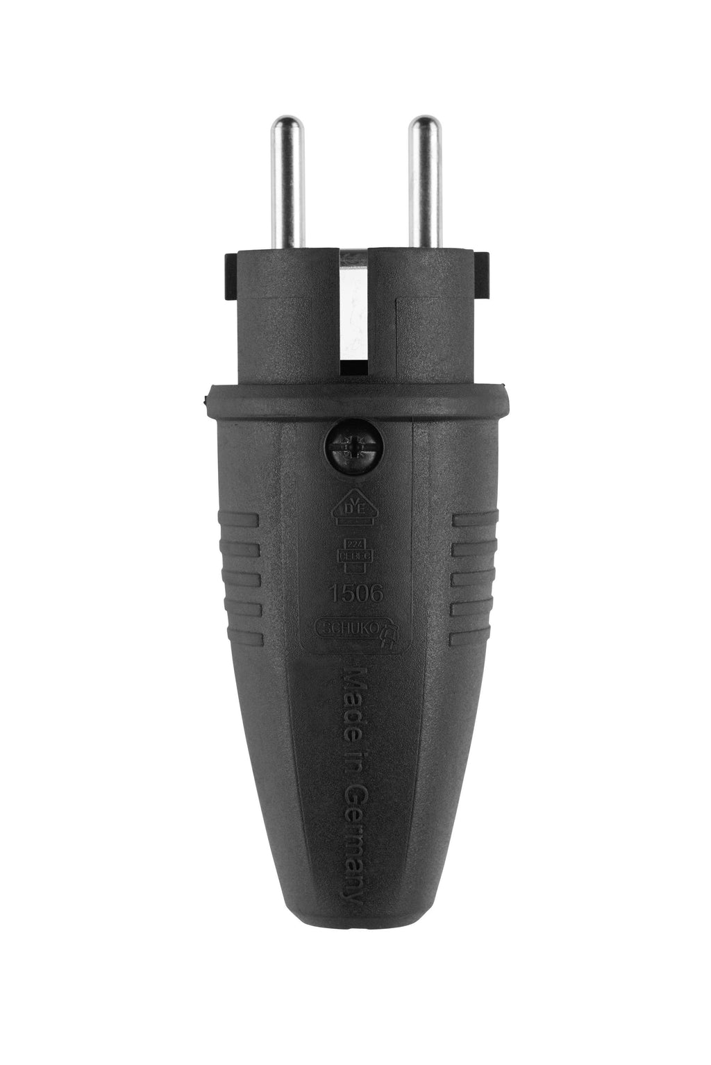 ABL 100000039 Original Stecker SCHUKO & fr-be Gummi (TPE) schwarz IP44 Typ 1506